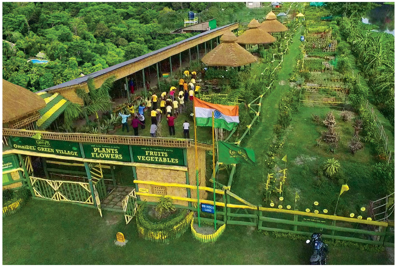 Aerial view of the KarmYog Green Village